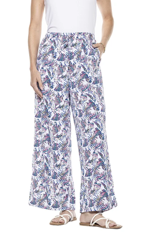 Women's Evening Wear Women's Petra Wide Leg Pants | Magnolia Pink Beach Leaves