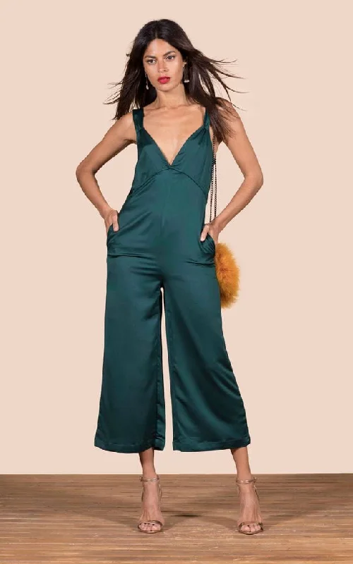 Premium Fabrics Rocco Jumpsuit In Dark Green