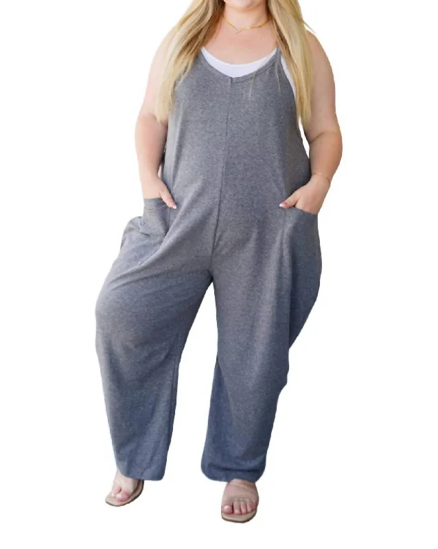 Runway Inspired Wear Just Perfect Jumpsuit In Grey