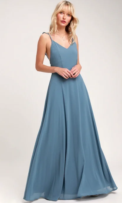 Fashion Sale Meteoric Rise Slate Blue Maxi Dress