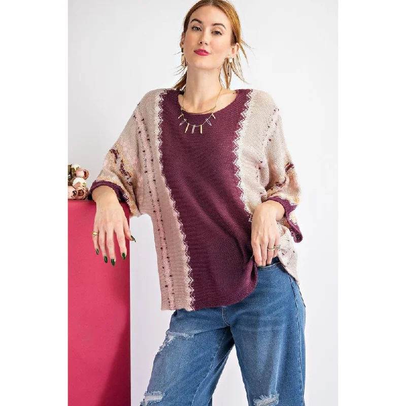 Trendy Street Style Attire Multi Color Thread Sweater