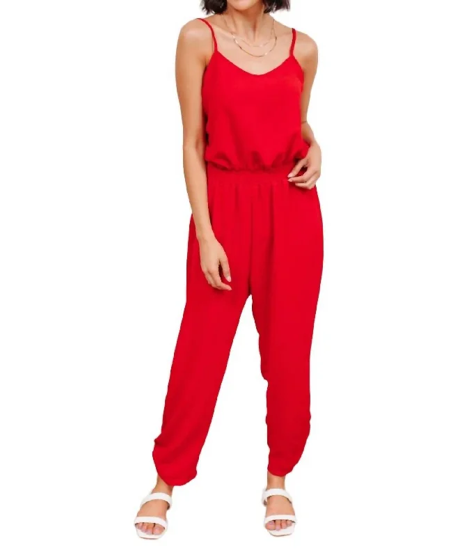 Final Sale Livin' The Dream Jumpsuit In Red