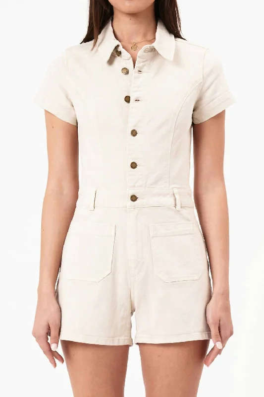 Flash Sale Clothing Sailor Short Sleeve Romper In Off White