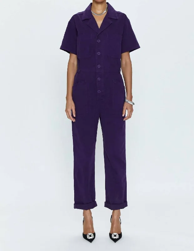 Women Clothes Grover Short Sleeve Field Suit In Lila Purple