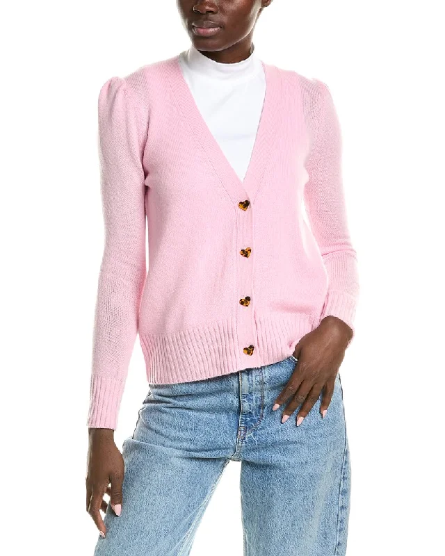 Elegant Attire For The Modern Lady QUINN Puff Sleeve Wool & Cashmere-Blend Cardigan