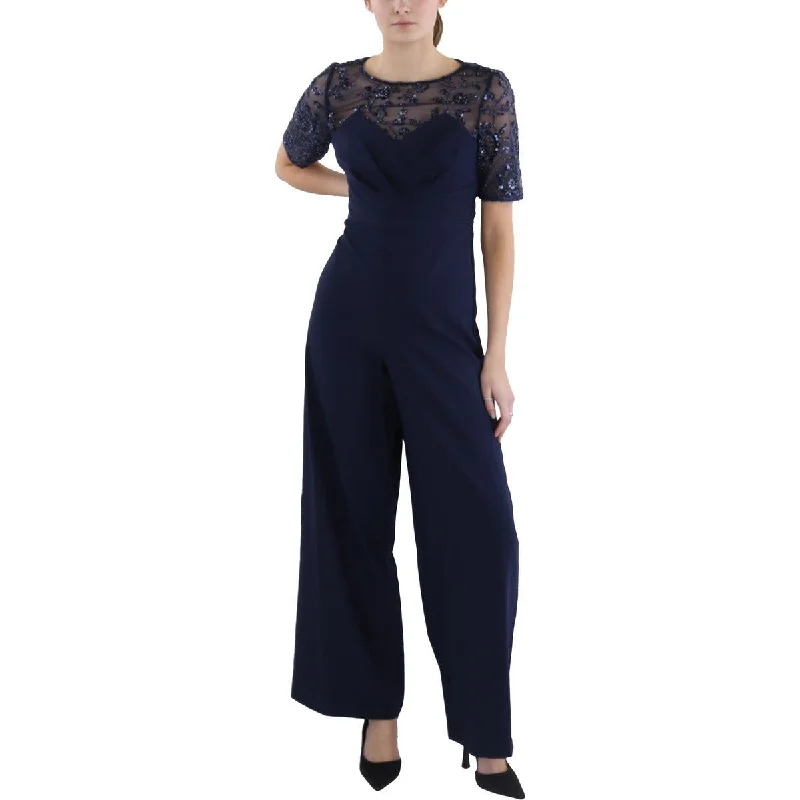 Save Big IDA Palazzo Womens High Waist Short Sleeve Jumpsuit