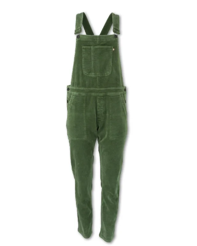 All Season Basics Discount Women's Corduroy Overalls In Olive