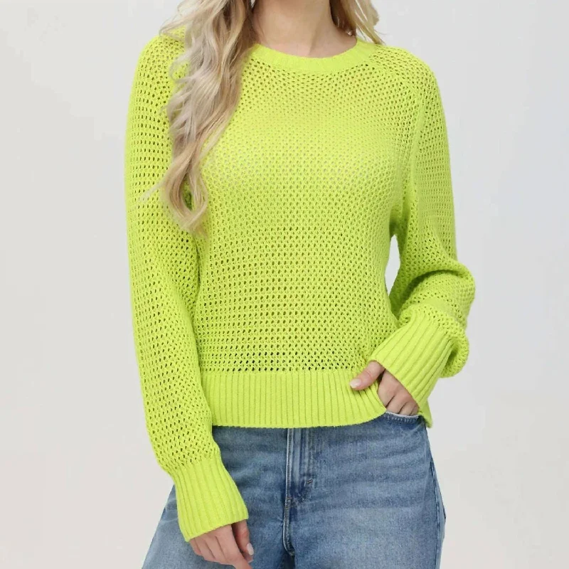 Women's Online Boutique Margot Crewneck Sweater In Wild Lime