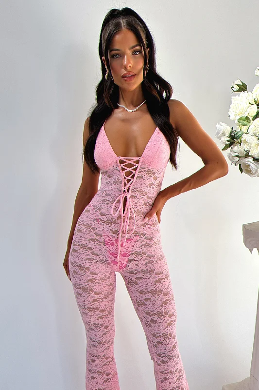 Fashion Frontiers Alfonzo Jumpsuit - Baby Pink