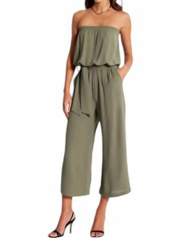 Trendsetting Threads Free Spirit Jumpsuit In Olive