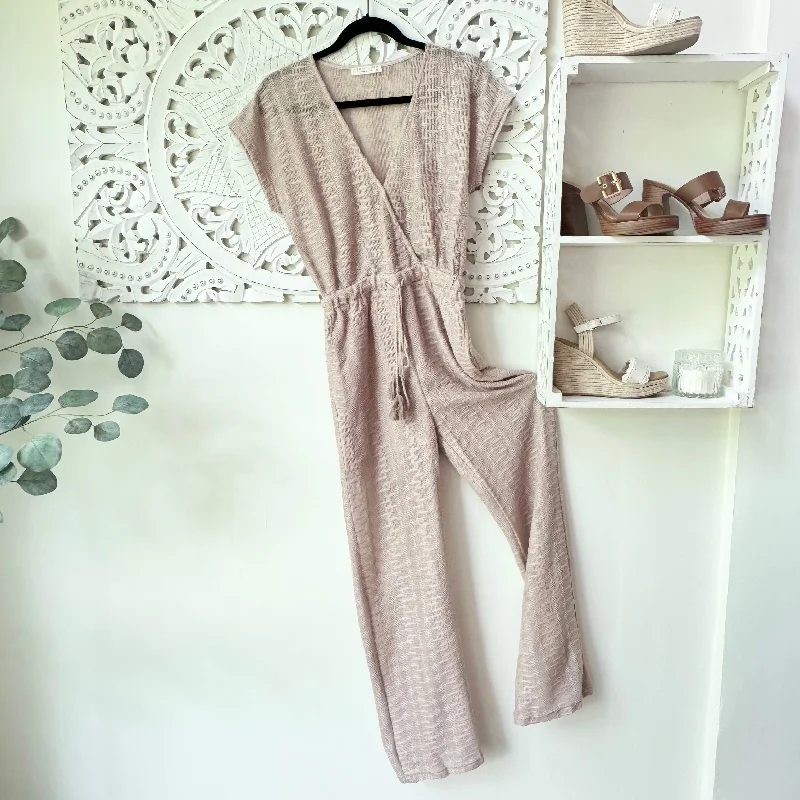 Discount Store Beach Babe Knit Jumpsuit in Mauve