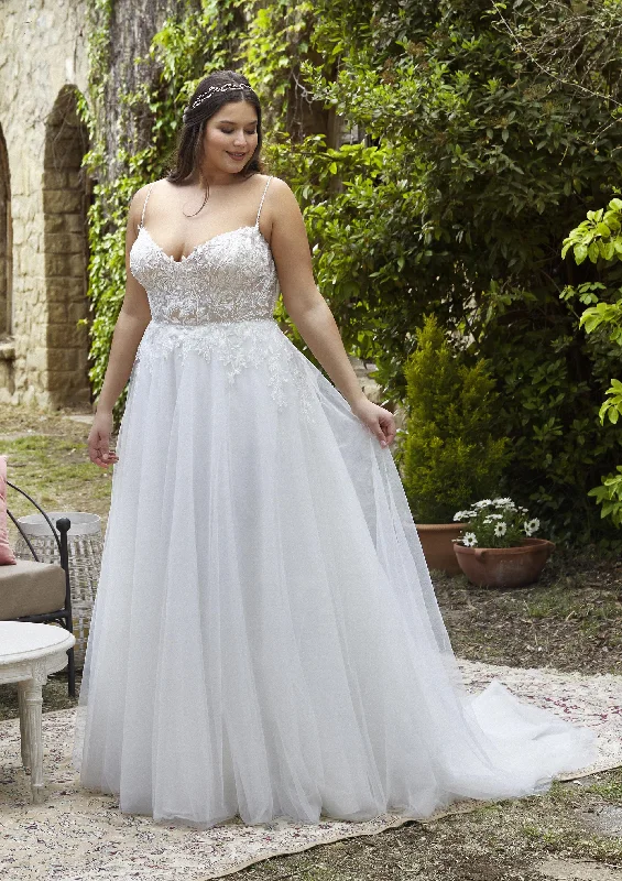 Online Boutiques Elegant A-Line Plus Size Wedding Dresses Women Open Back Lace White Sweetheart Tulle Bridal Gowns Sweep Train Vestidos De Novia