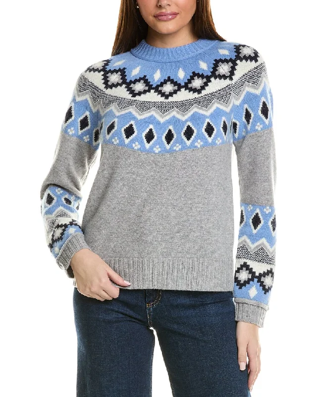 Fashion Forward Femininity Hannah Rose Fairisle Wool, Angora & Cashmere-Blend Sweater