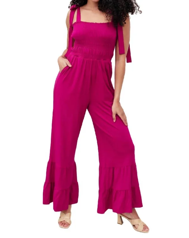 Flash Sale Online Almost Available Flared Jumpsuit In Magenta