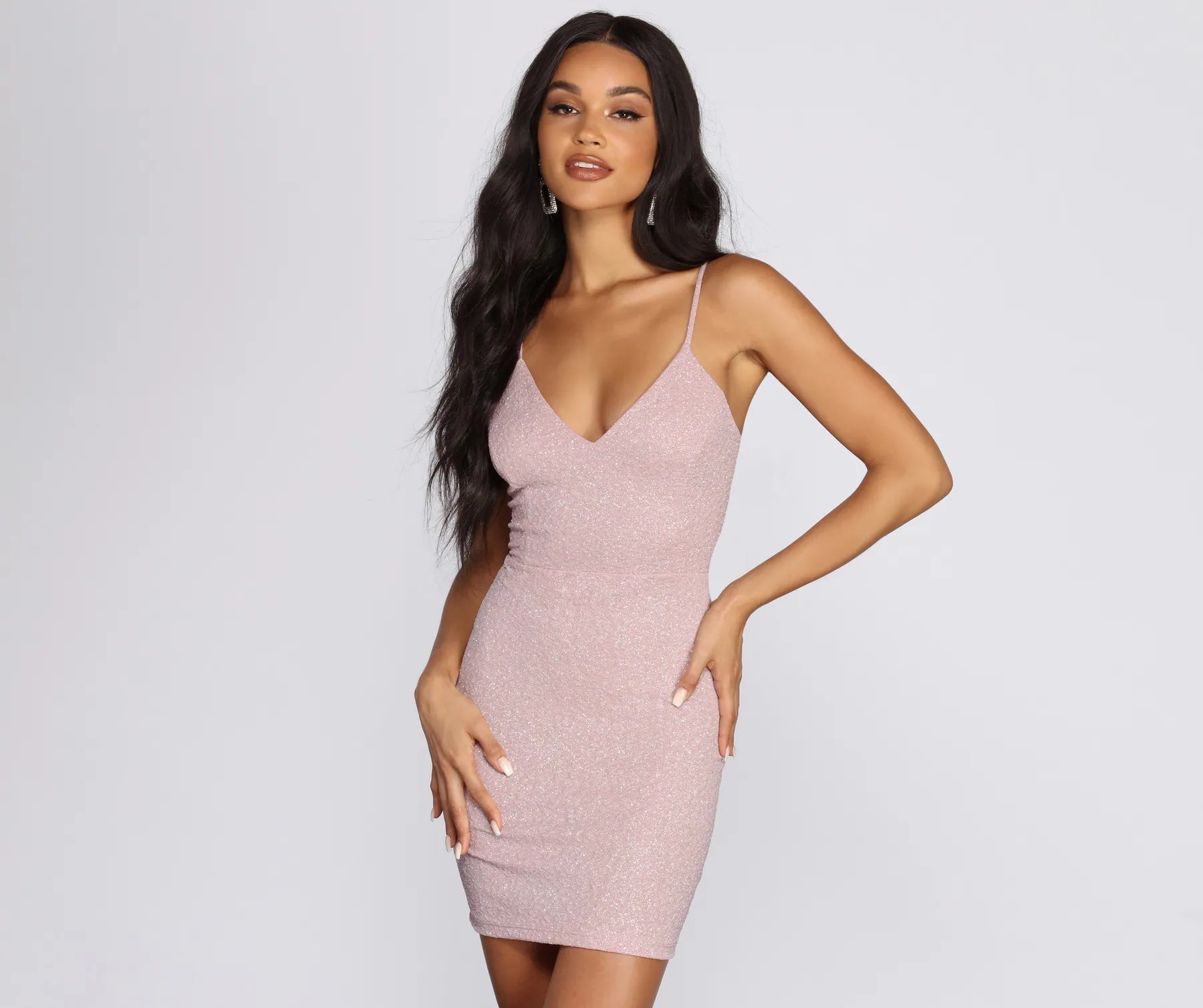 Effortless Everyday Wear Glitter Babe Mini Dress