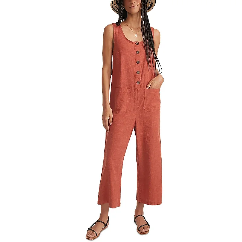 Trendy Aesthetics Womens Wide Leg Button Jumpsuit