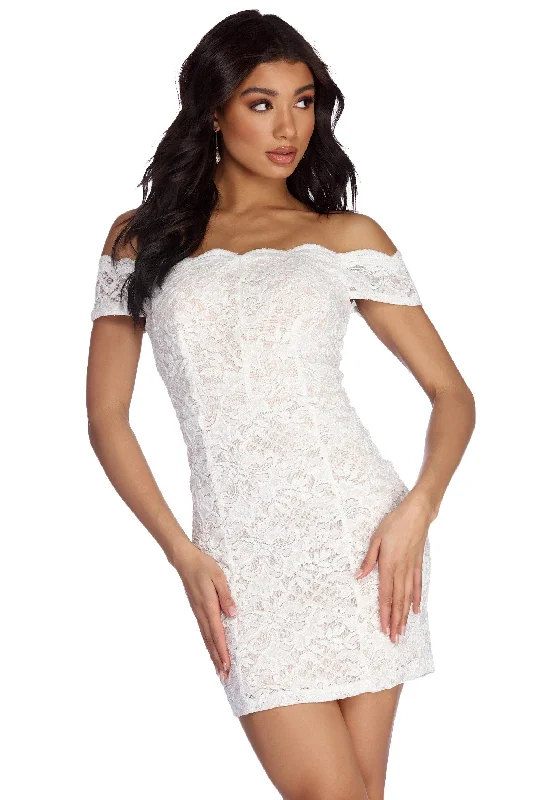 Unleash Your Style Andrea Formal Glitter Lace Dress