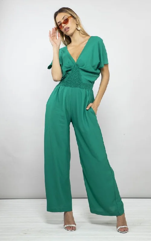 Winter Wardrobe Clearance Arizona Jumpsuit In Forest Green