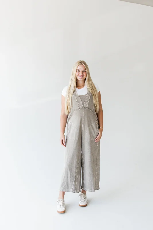 Chic Style Terry Knit Jumpsuit | Mushroom