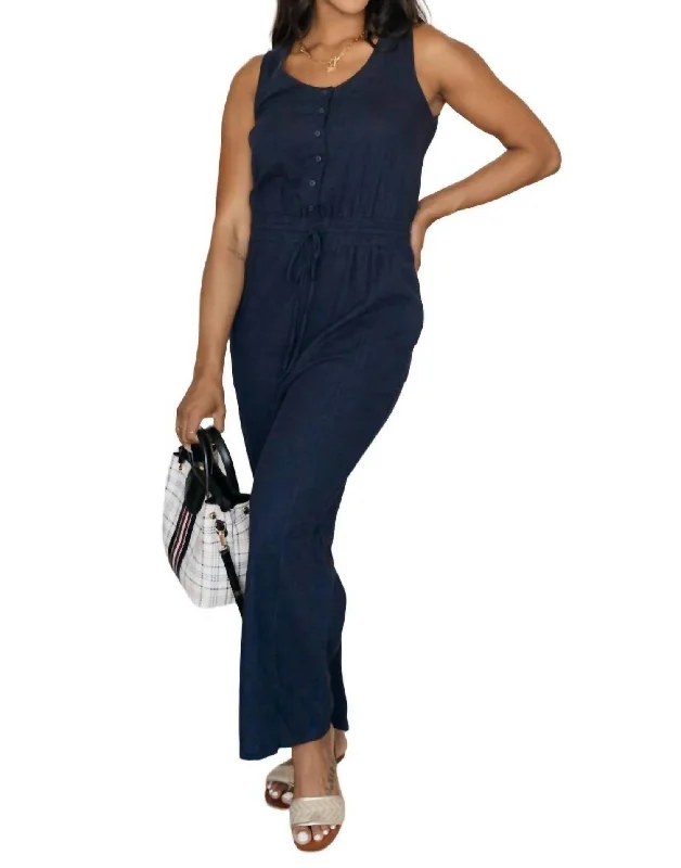 Quality Wear Hometown Girl Jumpsuit In Navy