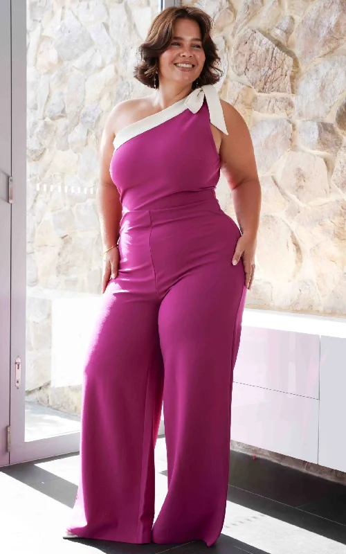 Special Offers, Don't Miss Jaskier Wide Leg Jumpsuit - Plum Cream