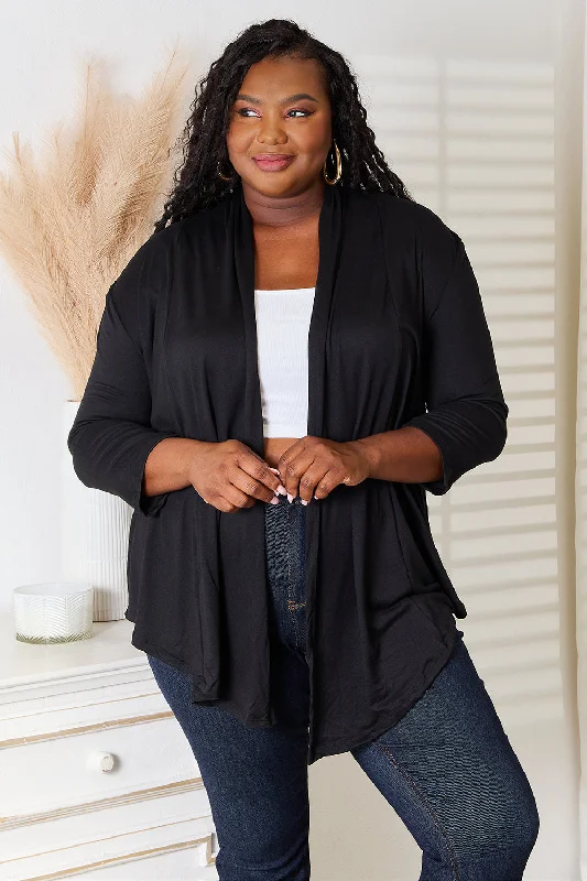 Stylish Savings Full Size Open Front Cardigan