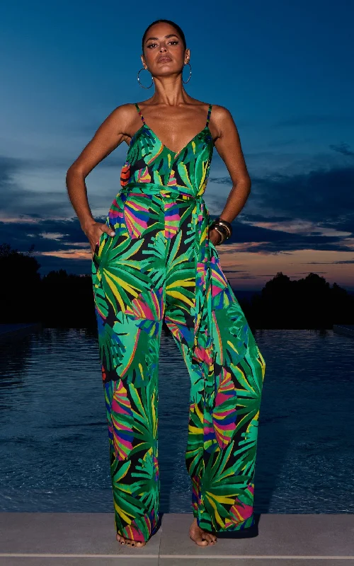 Trendy Women's Wear HALO Cayman Jumpsuit in Retro Tropic