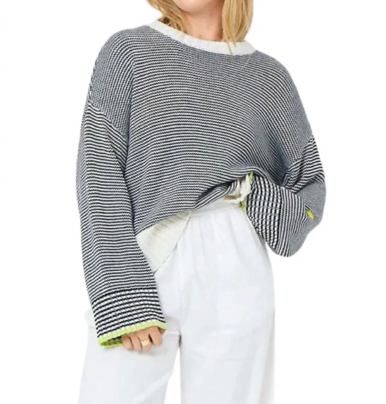 Exclusive Discount Summer Stripe Sweater In White,indigo