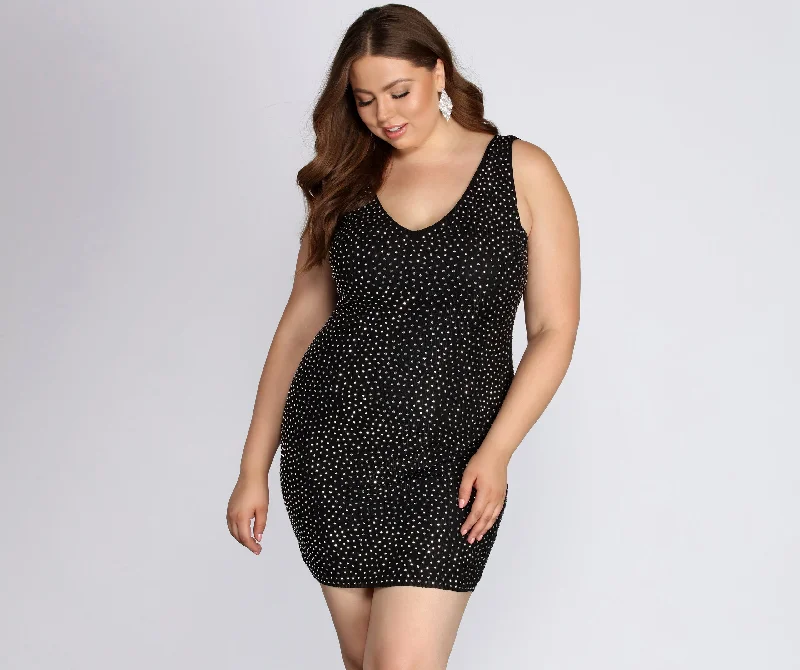 Trend Alert Plus Allegra Studded Cocktail Dress