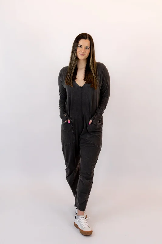 Chic Style, Always In Vogue Hot Shot Long Sleeve Onesie | Black