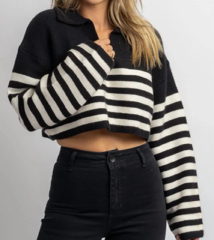 Fashion-forward Women's Wear Corbin Striped Sweater In Black