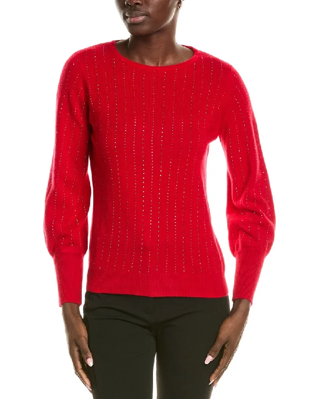 Fashion Forward Femme sofiacashmere Blouson Sleeve Cashmere Sweater