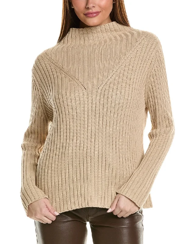 Style Revolution Hannah Rose Chunky Rib Funnel Neck Cashmere-Blend Sweater