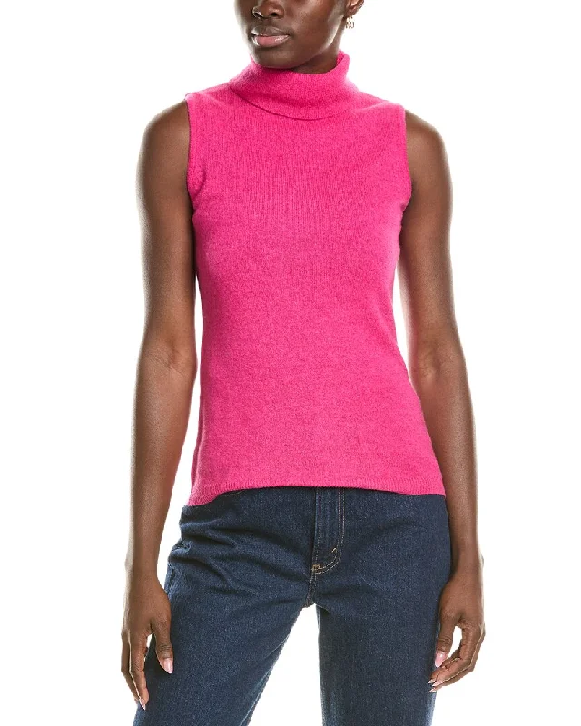 Versatile Wardrobe Essentials Forte Cashmere Sleeveless Turtleneck Cashmere Sweater