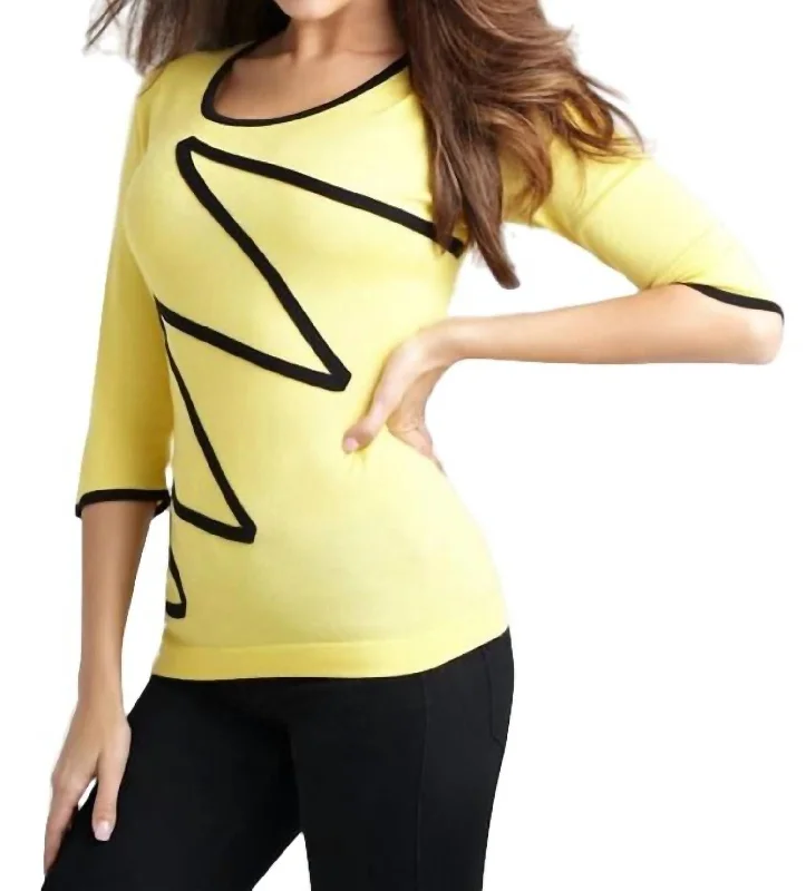 Online Shopping Boutiques Zig Zag Sweater In Yellow/black