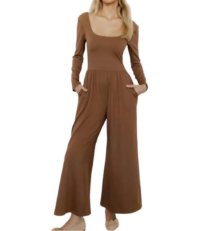 Casual Chic Emma Jumpsuit In Brown