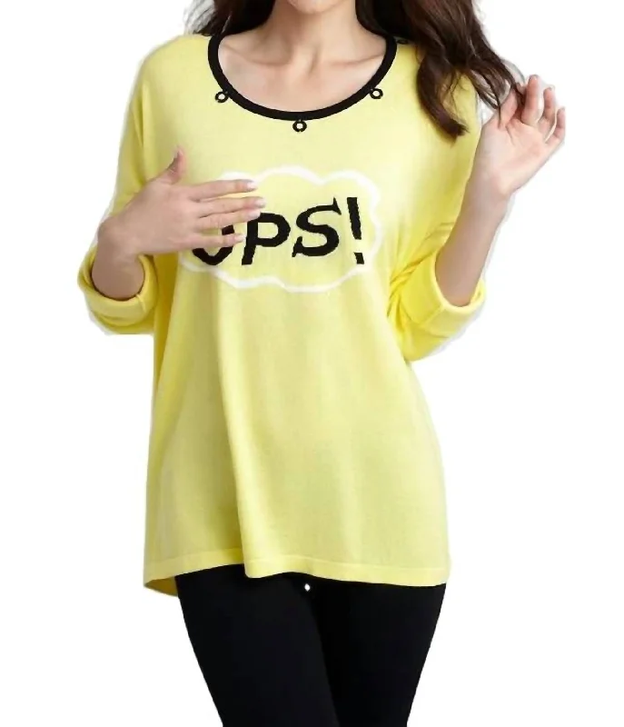 Online Clothing Stores Word Cloud Graphic Sweater In Yellow Multi