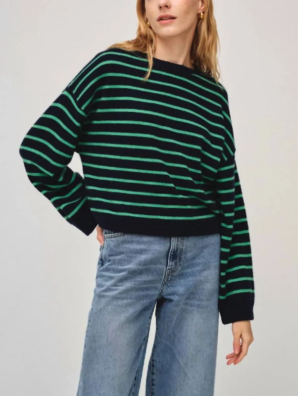 Premium Fashion Drop Shoulder Sweatshirt In Retro Green