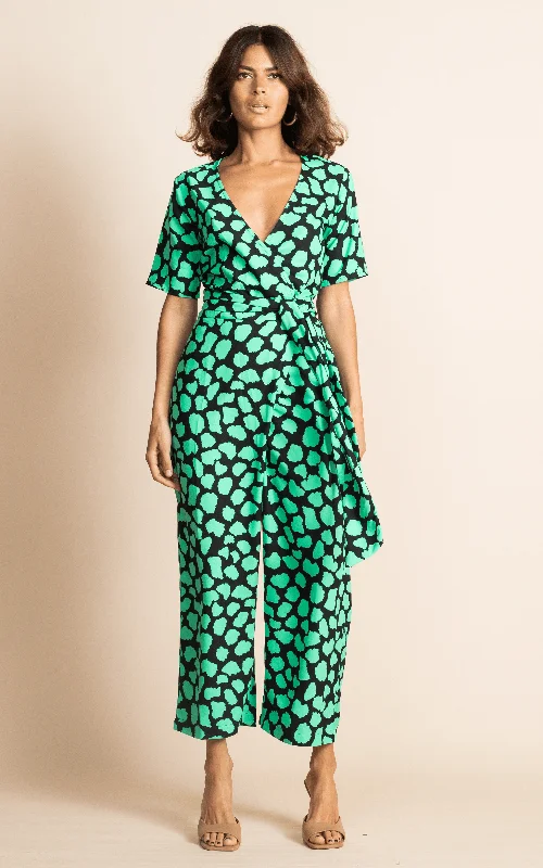 Clothes For Sale Atlantis Wrap Jumpsuit In Green Cloud