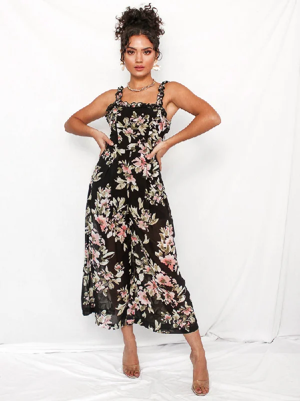 Casual Dresses for Women Wynwood Jumpsuit - Black Floral