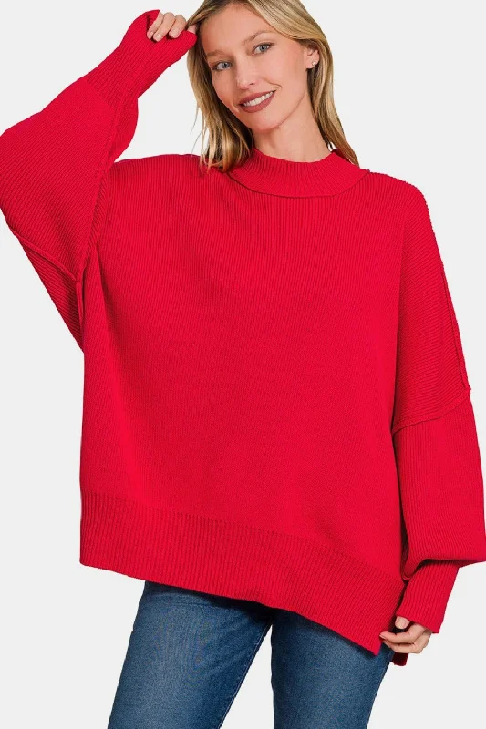 Women's Formal Wear Side Sit Oversize Sweater