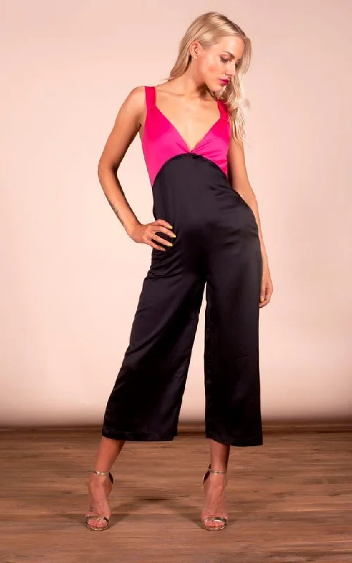 Street Style Fashion Rocco Jumpsuit In Pink & Black Mix