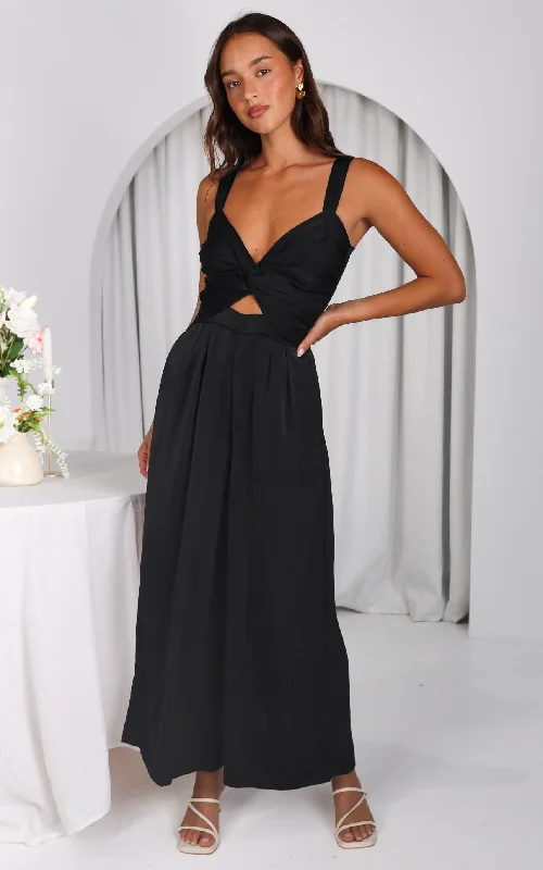 Bold and Elegant Women's Fashion Better Days Wide Leg Jumpsuit - Black