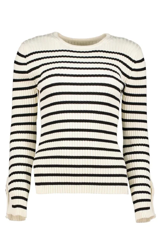 Women's Evening Wear for Special Occasions Athenee Stripe Sweater In Ivory