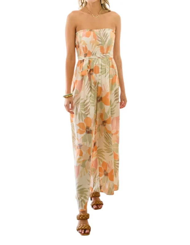 High Street Women's Fashion for Trendy Shoppers Love From Within Jumpsuit In Orange Multi