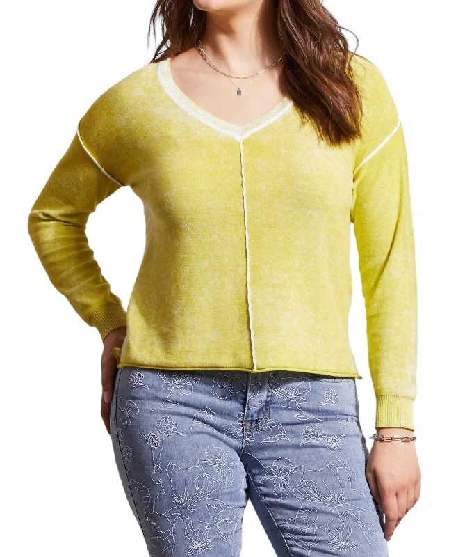 Flash Discount V-Neck Sweater In Apple Green-Tribal