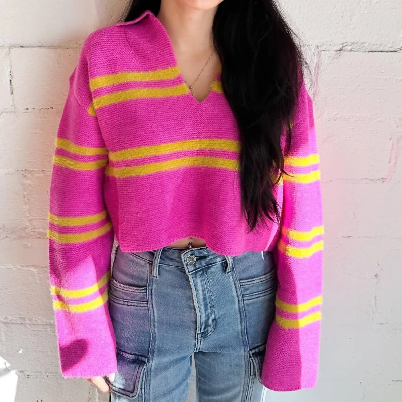 Stupidly Low Prices Covered Strawberry Sweater In Pink And Yellow