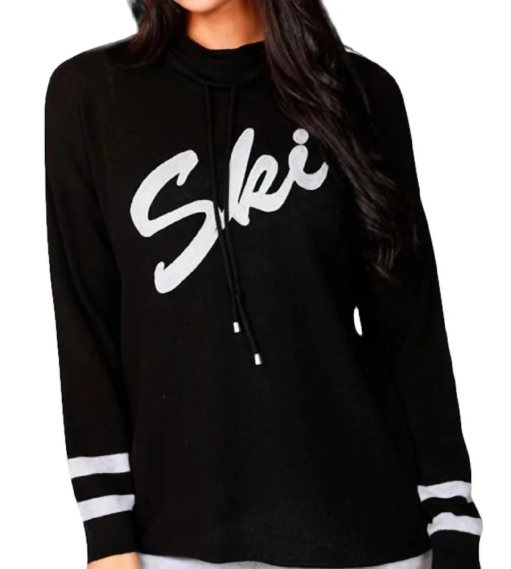 Bold Fashion Ski Drawstring Pullover In Black/gray