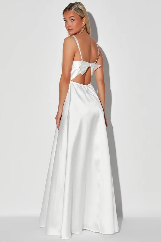 High-Quality Women's Fashion Dresses Romantically Inclined White Backless Maxi Dress