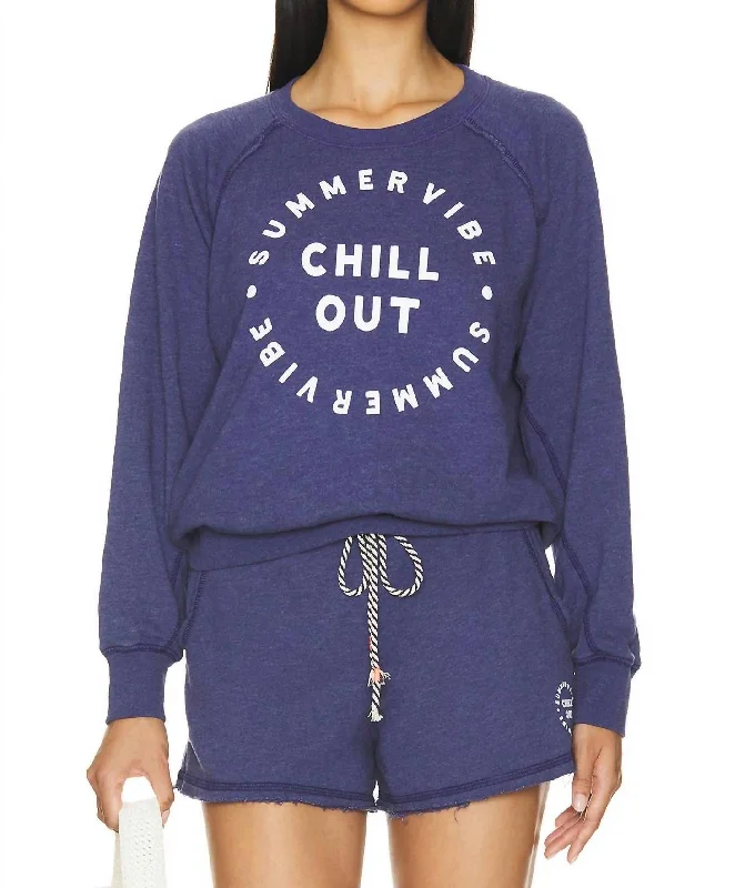 Women Online Clothing Boutiques Raglan Sweatshirt In Deep Sea Navy